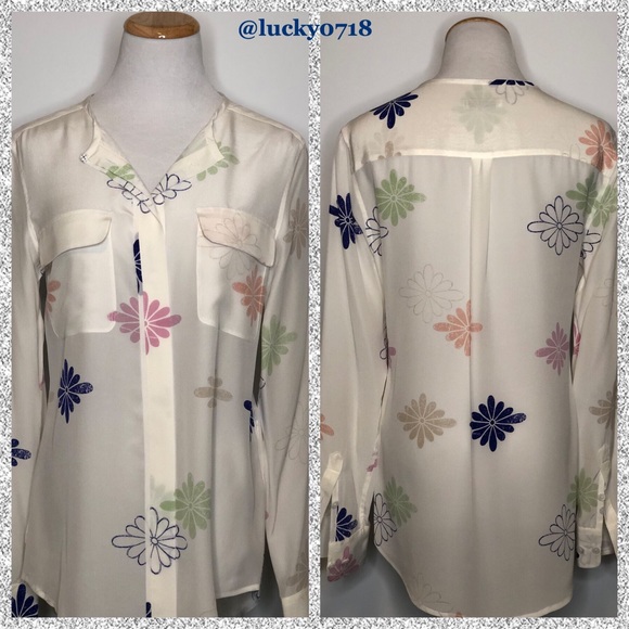 Equipment White Multi Lynn Floral Silk Top Sz S - Picture 4 of 8